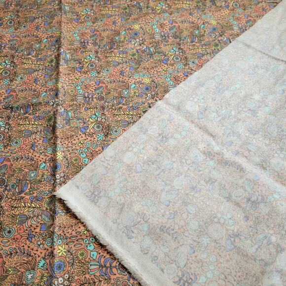 Joann Exclusive Bird Floral Flannel Fabric 44x32" Peach Nature Boho Print - Picture 3 of 13